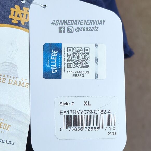 Notre Dame Crop Top Hoodie Womens Size X-Large Navy - New w/tags Zoozatz - Picture 14 of 15